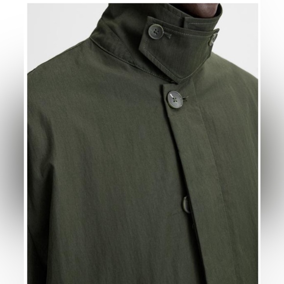 Zara men relaxed fit technical trench coat Khaki NWT - Picture 6 of 7